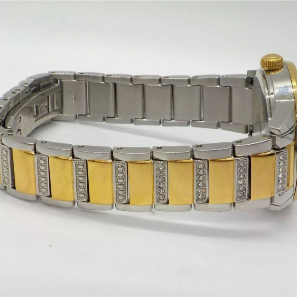 **SOLD** Bulova Crystal Turnstyle Mother of Pearl Dial Two-tone Ladies Watch - Picture 9 of 11